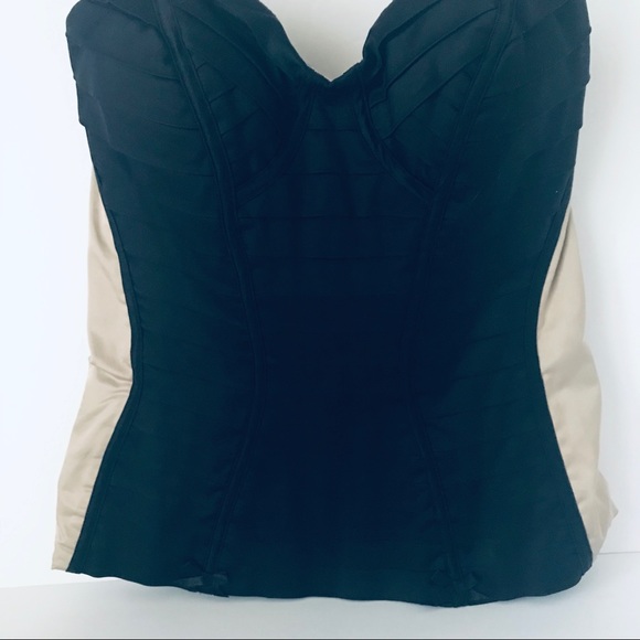 Tops - BEBE BUSTIER CORSET TOP SATIN STRAPLESS BLACK (XS)